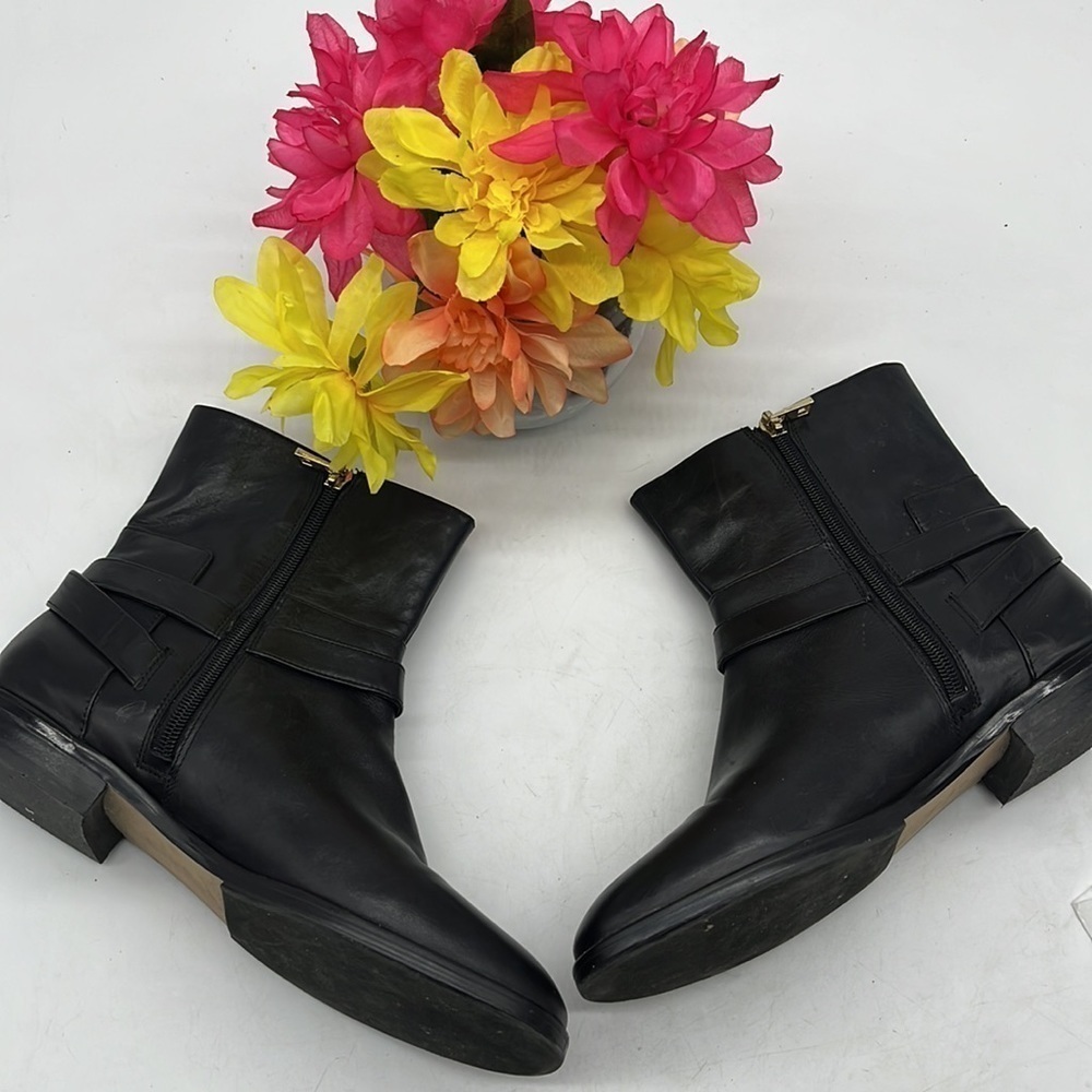 Ann Taylor Black Leather Ankle Boots Sz 8. BAB2117C - Picture 4 of 9